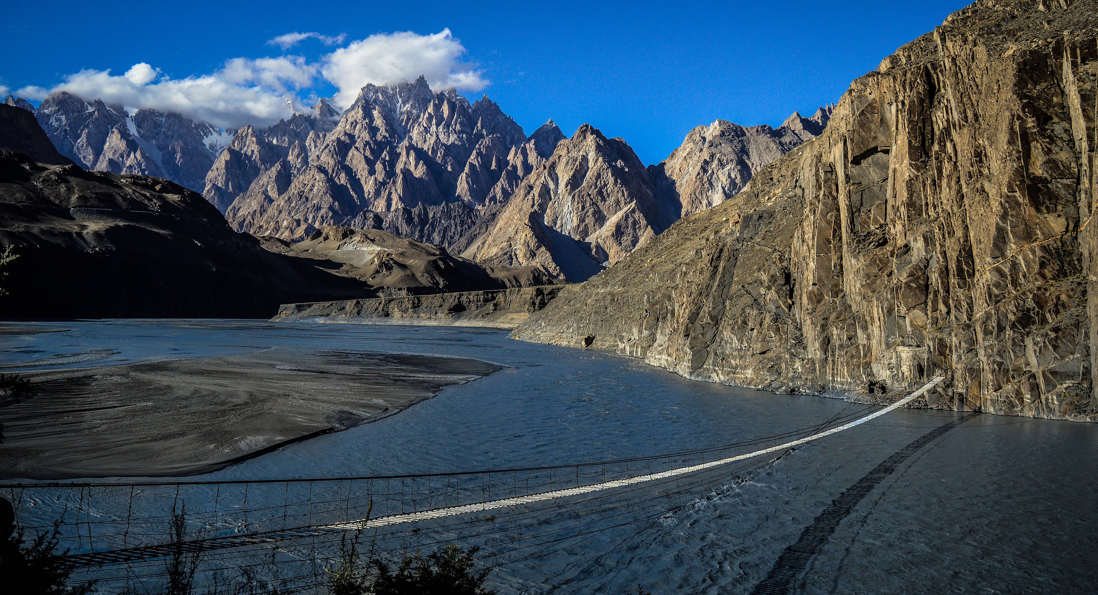 The Hussaini suspension bridge over the Hunza River