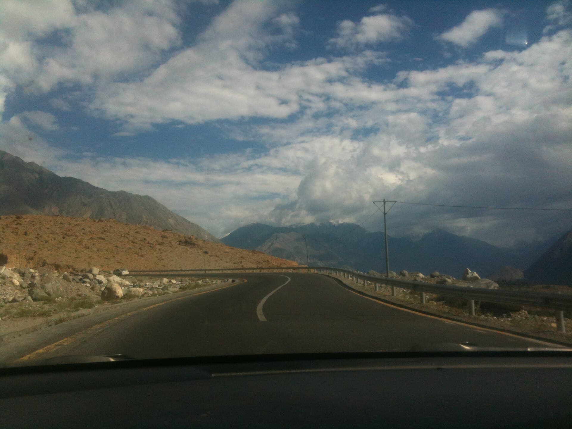 Karakoram Highway winding through the mountains